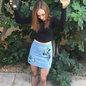 H&M Skirt with Floral Embroidery